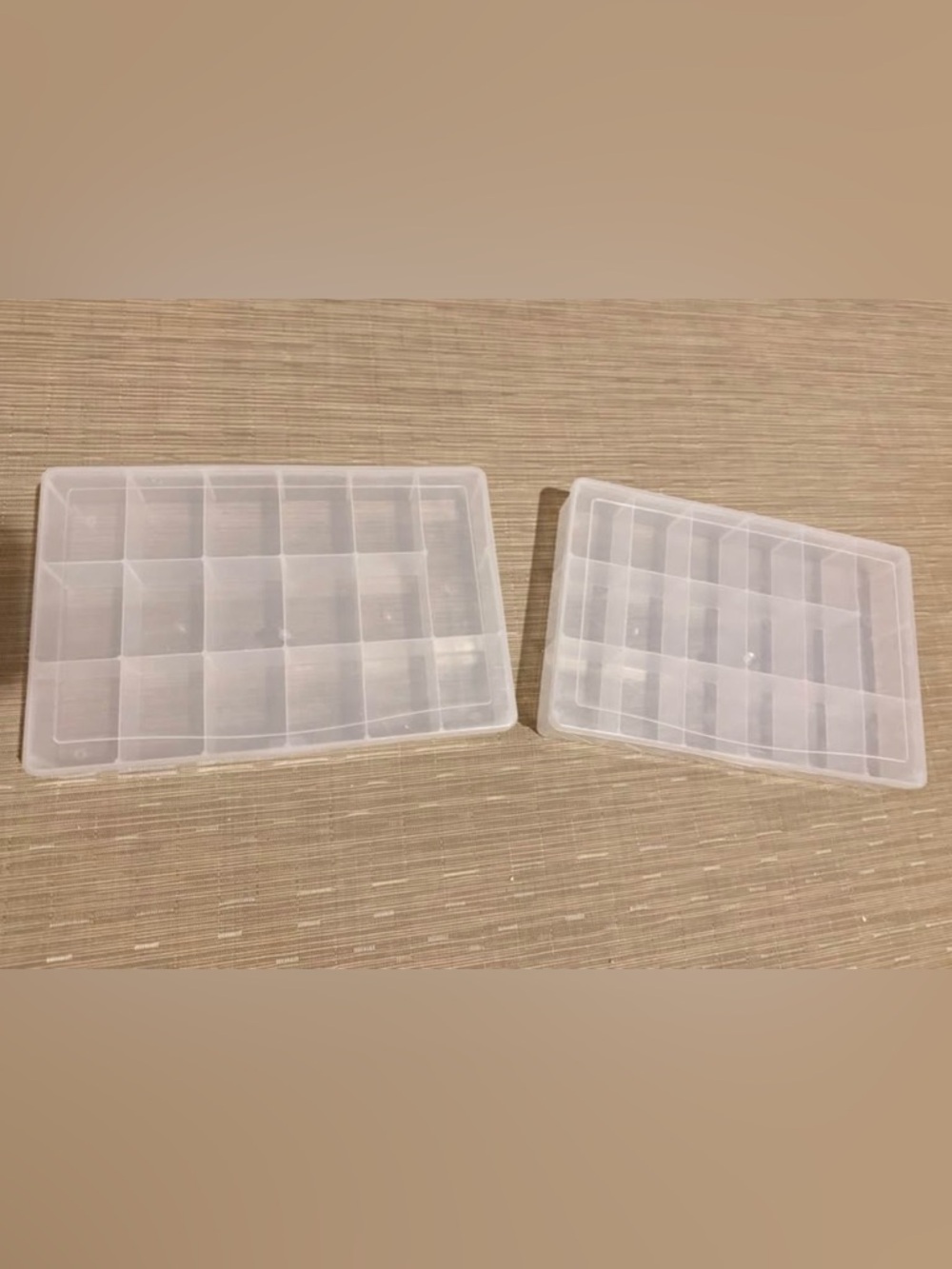 Clear Plastic Compartment Organizer Box - 2 Pack